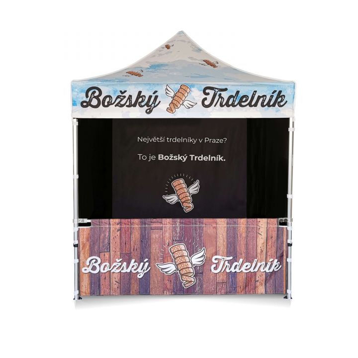 Tente pliante étanche pour événements estivaux avec possibilité d'accrocher des décorations