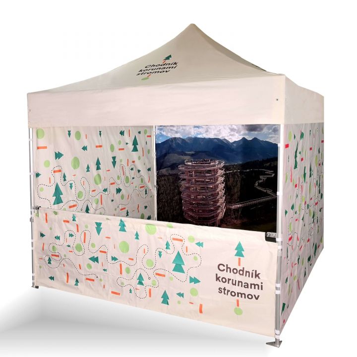 Tente de fête étanche avec possibilité de suspendre des décorations